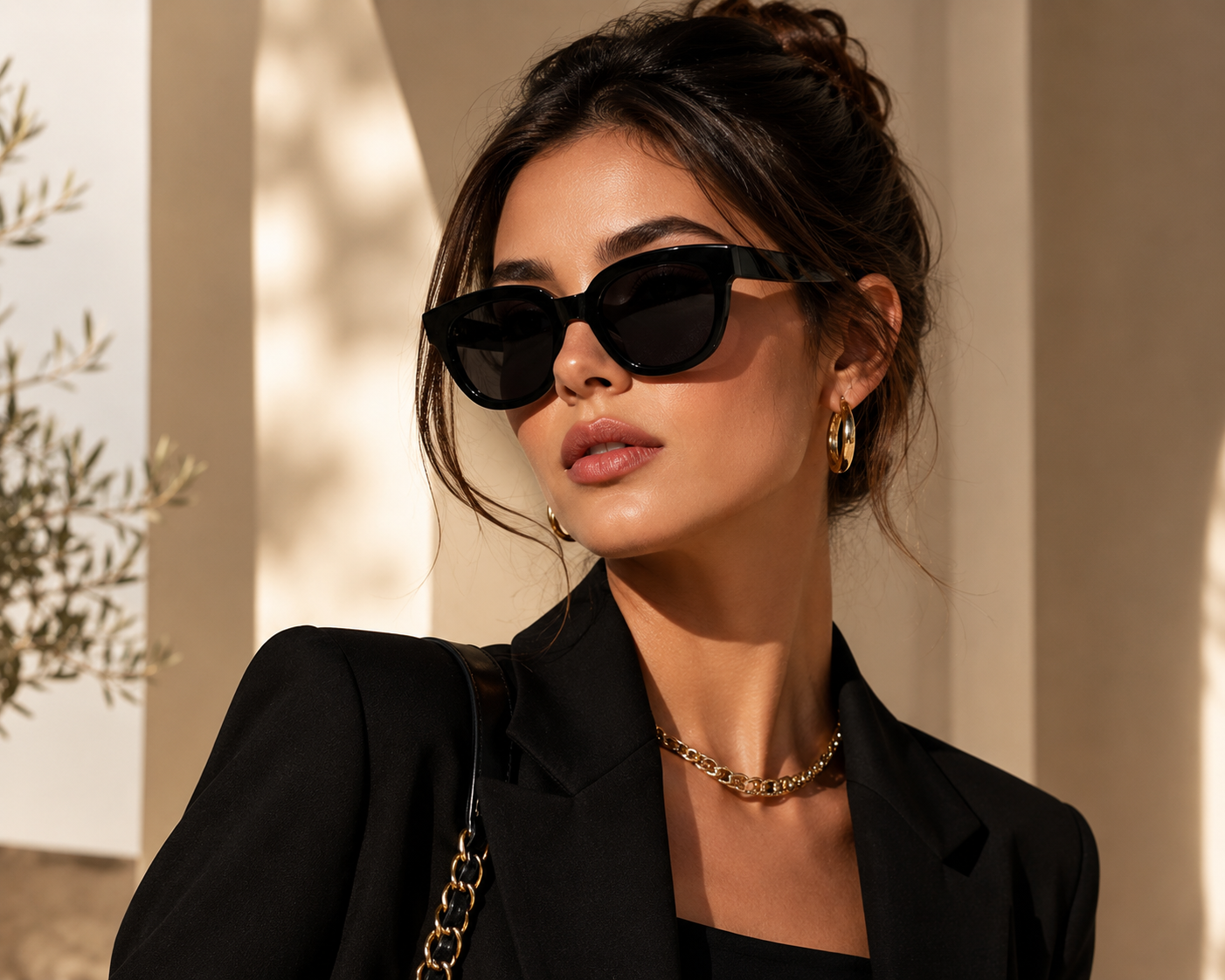 نظارات شمسية فاخرة عين القط سوداء للنساء