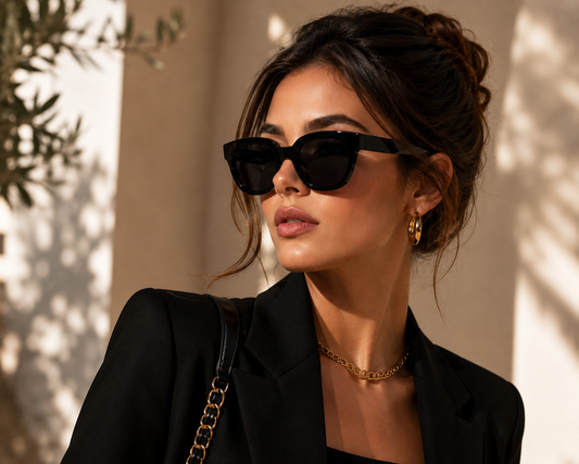 Luxury Black Cat Eye Sunglasses for Women
