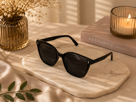 Luxury Oversized Square Sunglasses for Women – Black Frame