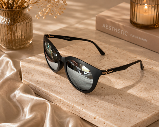 Luxury Oversized Black Cat Eye Sunglasses for Women