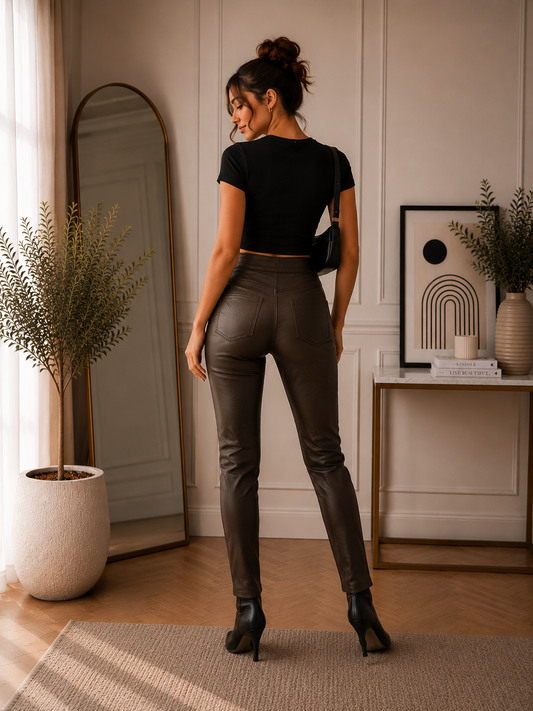 Women’s Black Faux Leather Skinny Pants