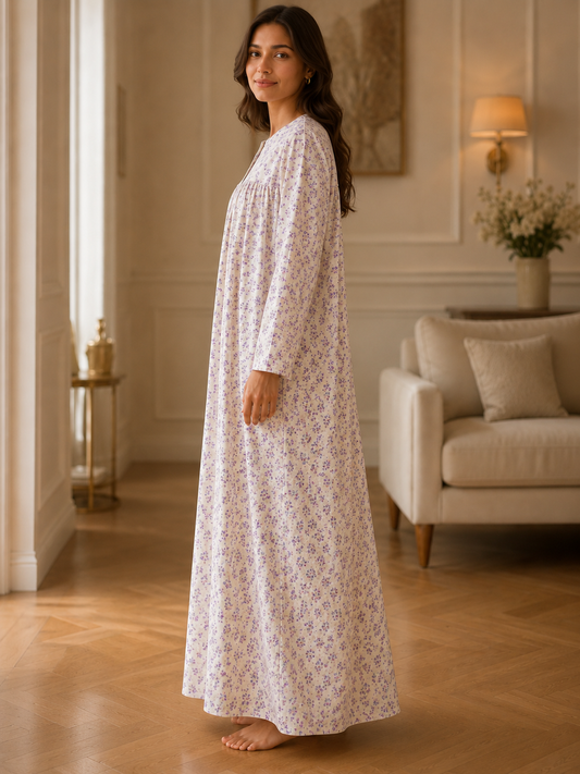 Cotton Floral Home Abaya for Women