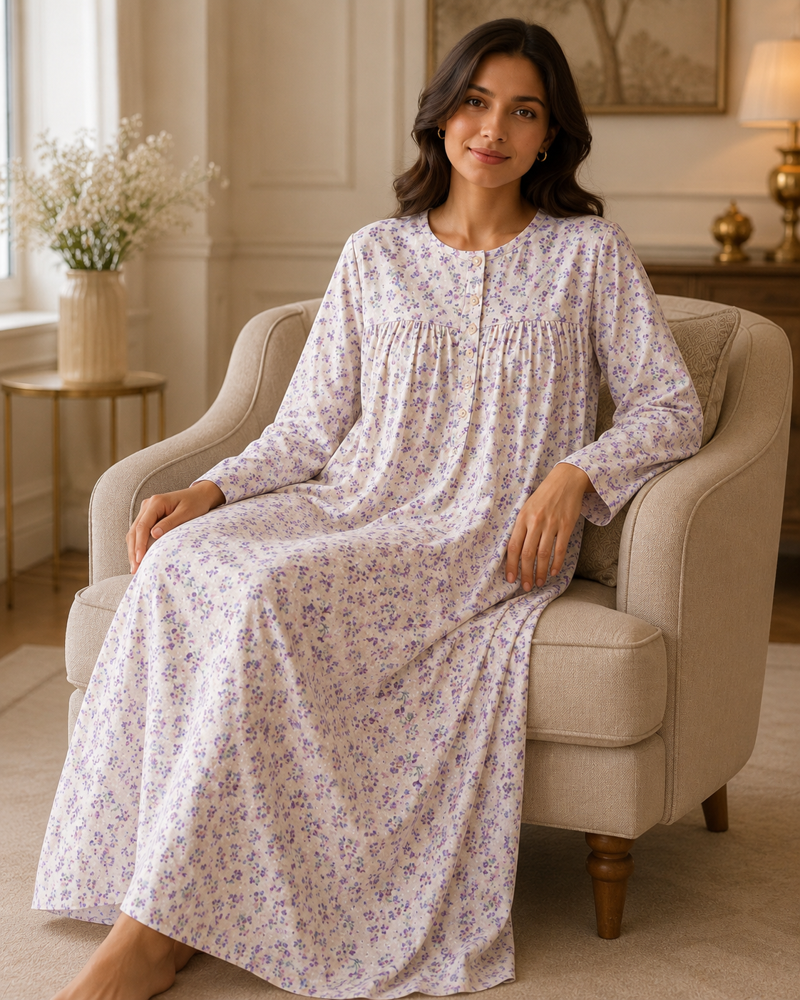 Cotton Floral Home Abaya for Women | Basma Styles