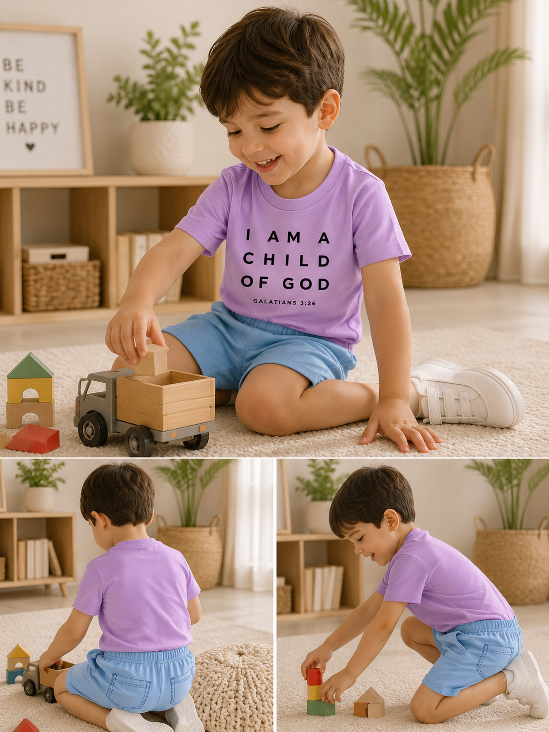 Boys Lilac T-Shirt & Lycra Shorts Set 4 Years