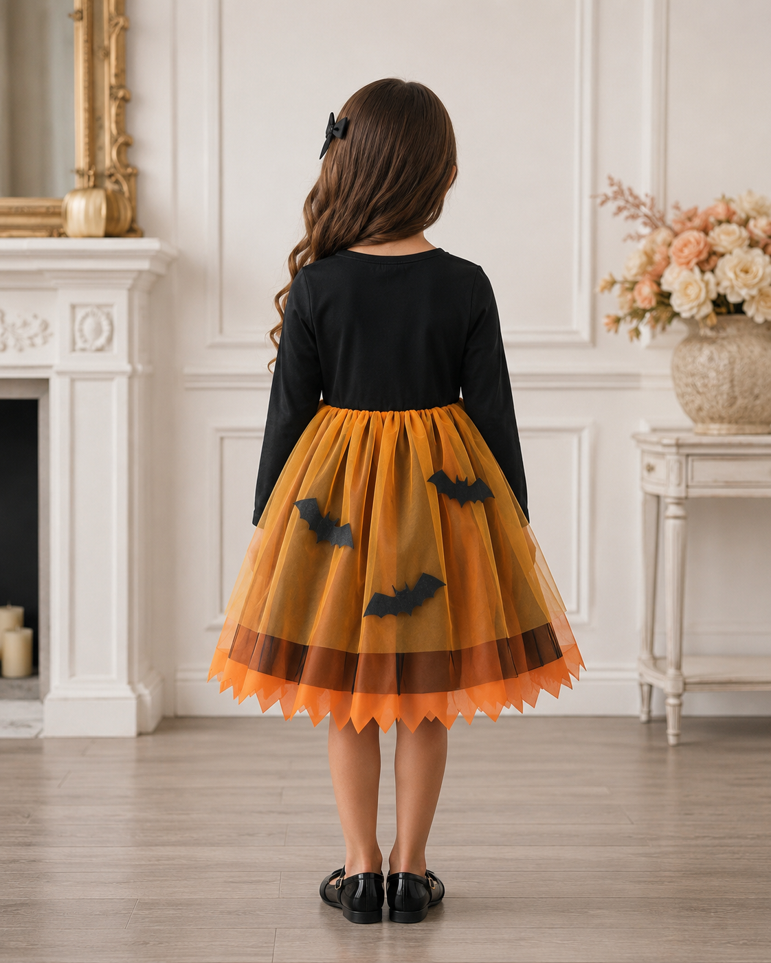 Girls Halloween Pumpkin Dress 6 Years