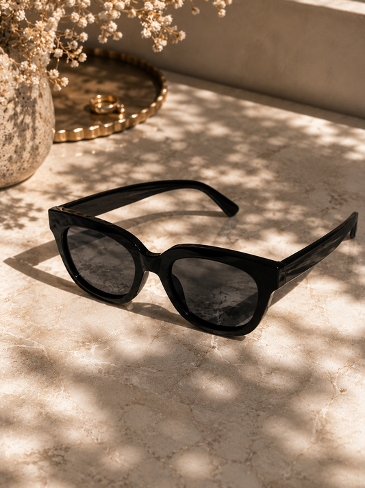 Luxury Black Cat Eye Sunglasses for Women