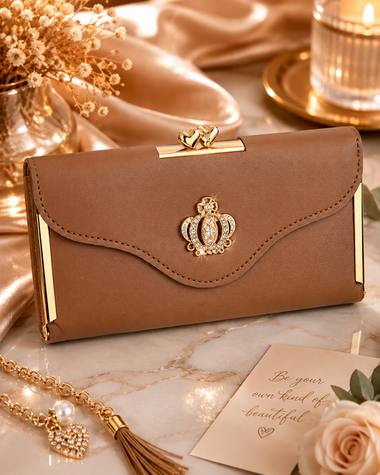 Women's e: Luxury Crown Clutch Wallet