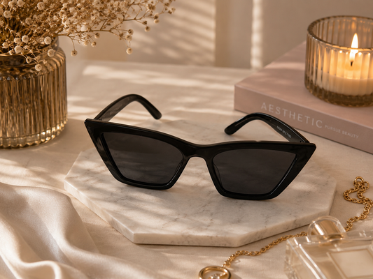 Luxury Cat Eye Sunglasses for Women – Black Frame