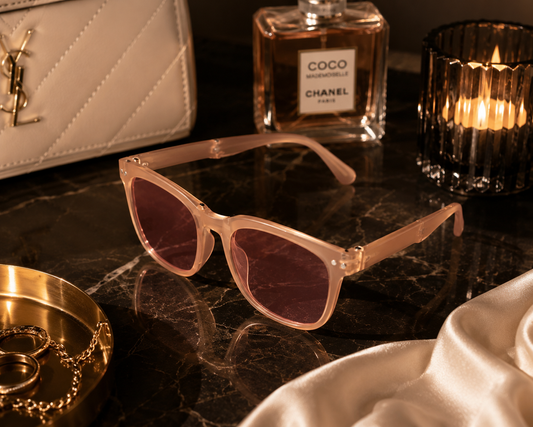 Women’s Fashion Square Sunglasses – Nude Pink Frame