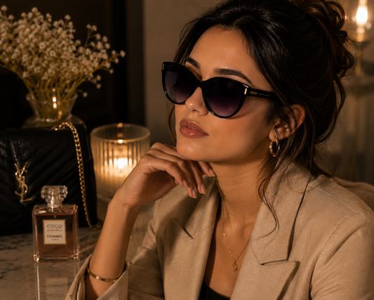 Luxury Cat Eye Sunglasses for Women – Black