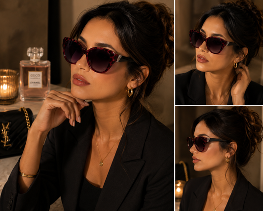 Luxury Oversized Gradient Sunglasses for Women – Red Tortoise Frame