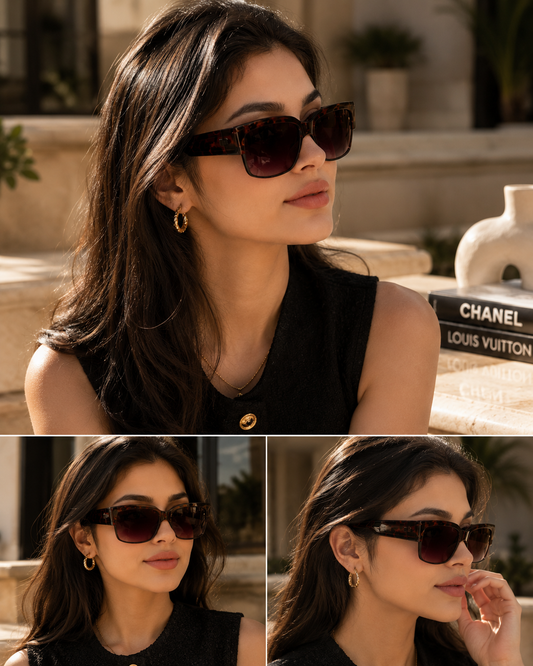 Luxury Tortoiseshell Shield Sunglasses for Women – Retro Chic Fashion Eyewear