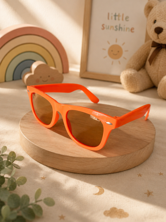 Women's Kids Neon Orange Sunglasses – Trendy UV Protection Shades for Girls & Boys