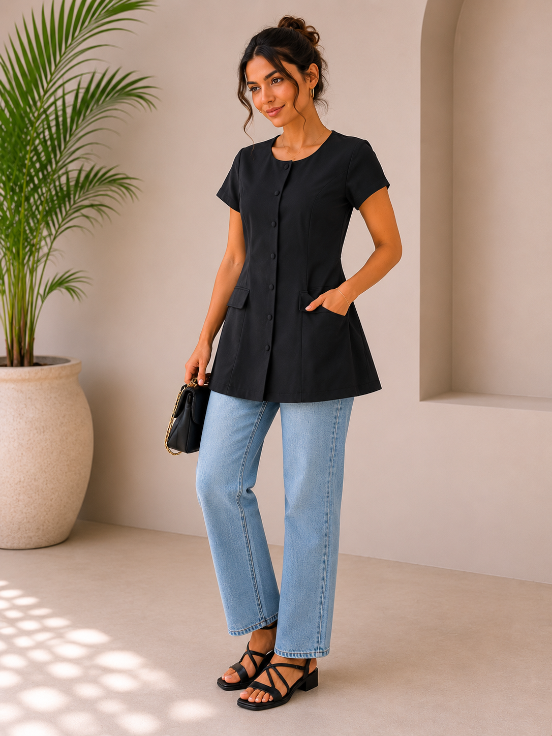 Women’s Short Sleeve Button Front Jacket