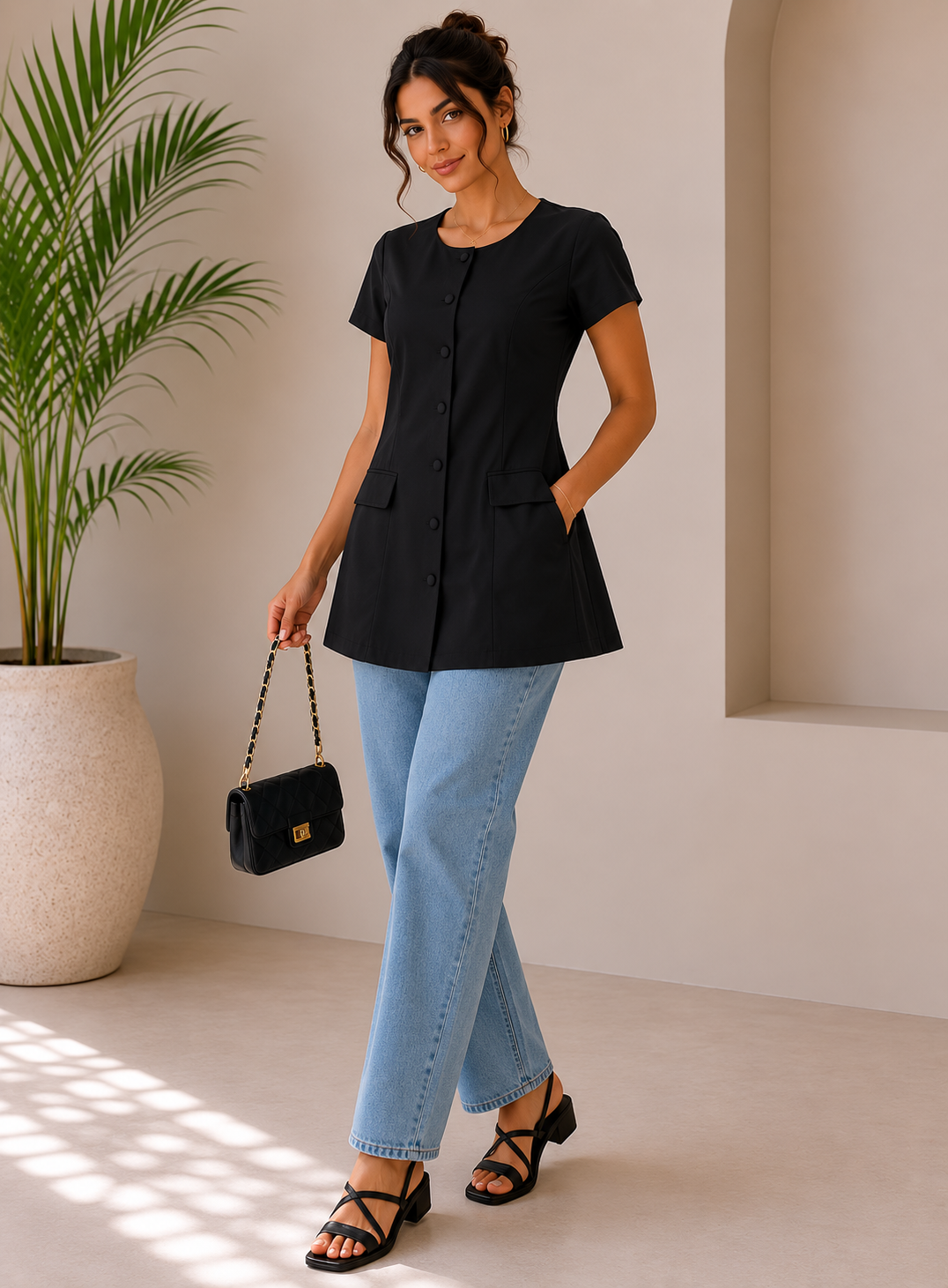 Women’s Short Sleeve Button Front Jacket
