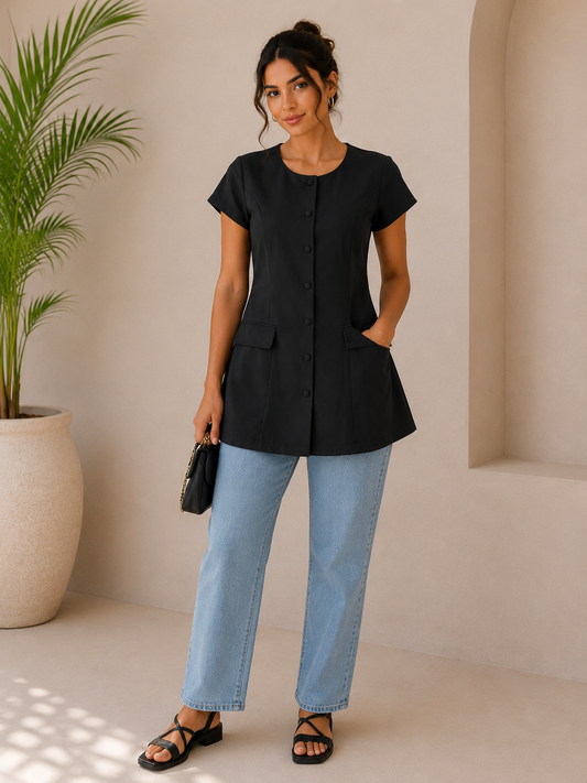Women’s Short Sleeve Button Front Jacket