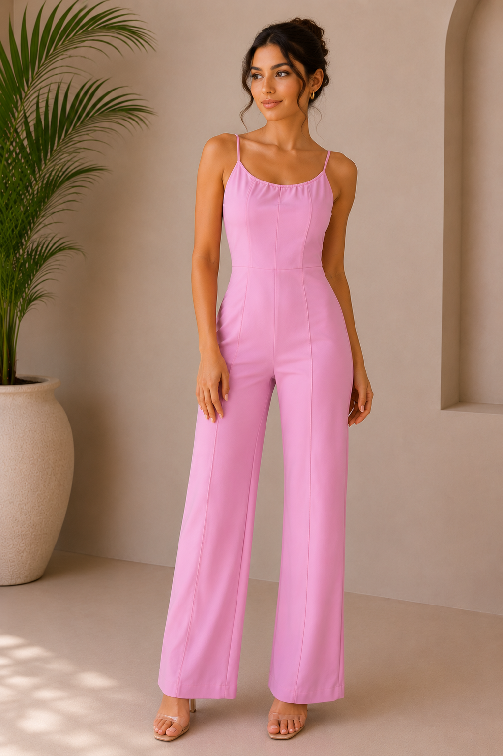 Pink Wide-Leg Jumpsuit