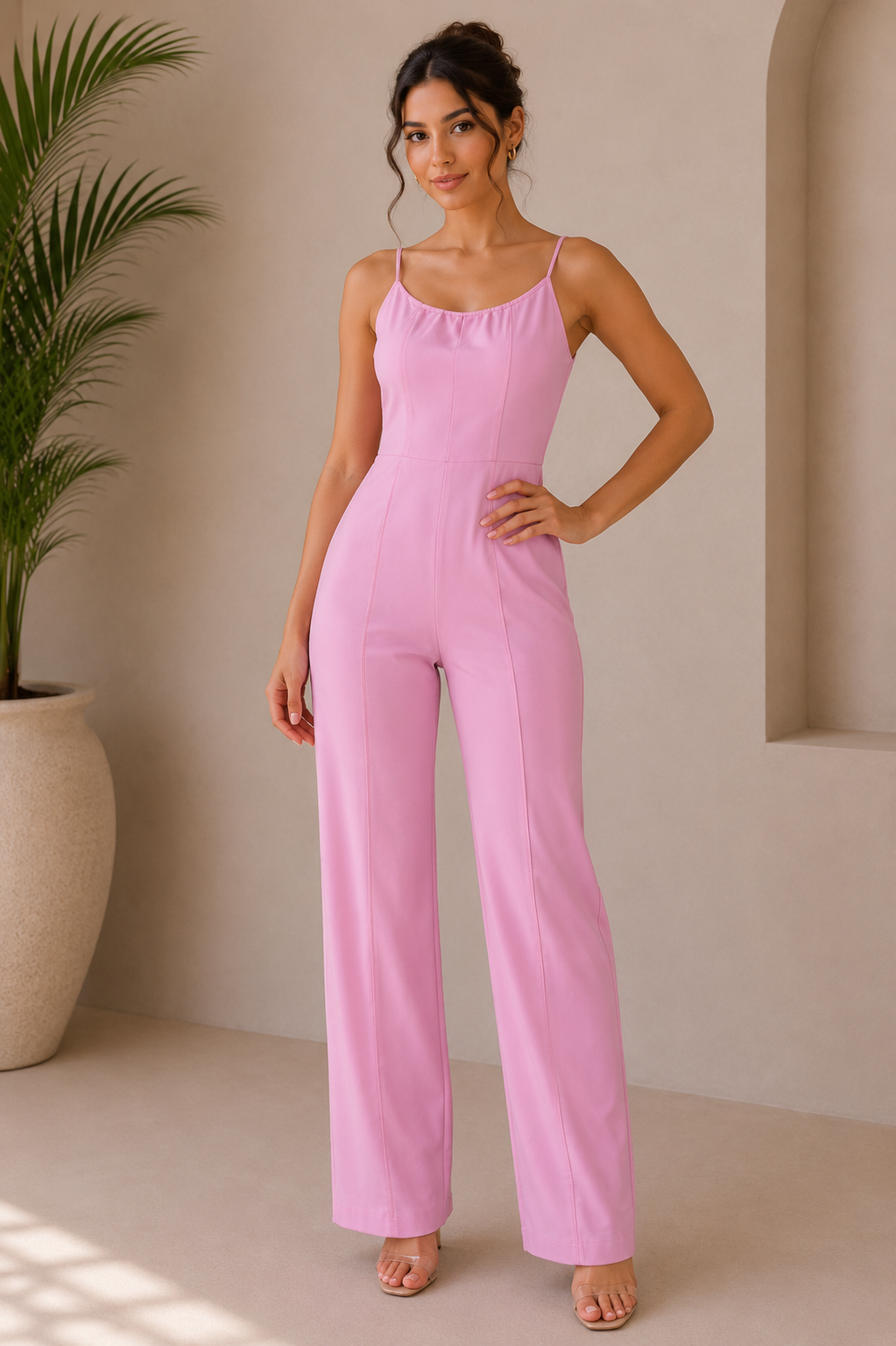 Pink Wide-Leg Jumpsuit