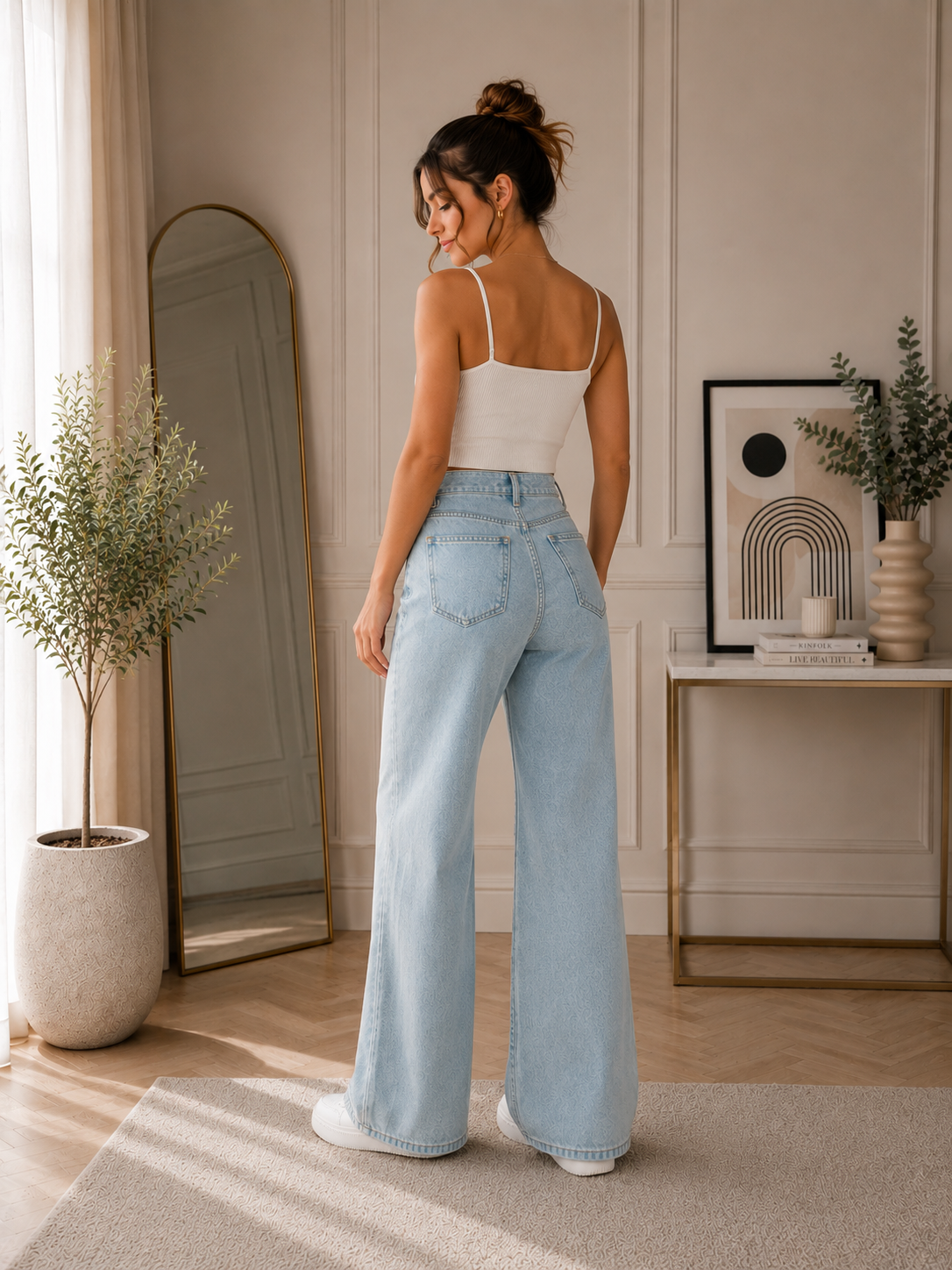 Women’s Light Blue Wide Leg Jeans