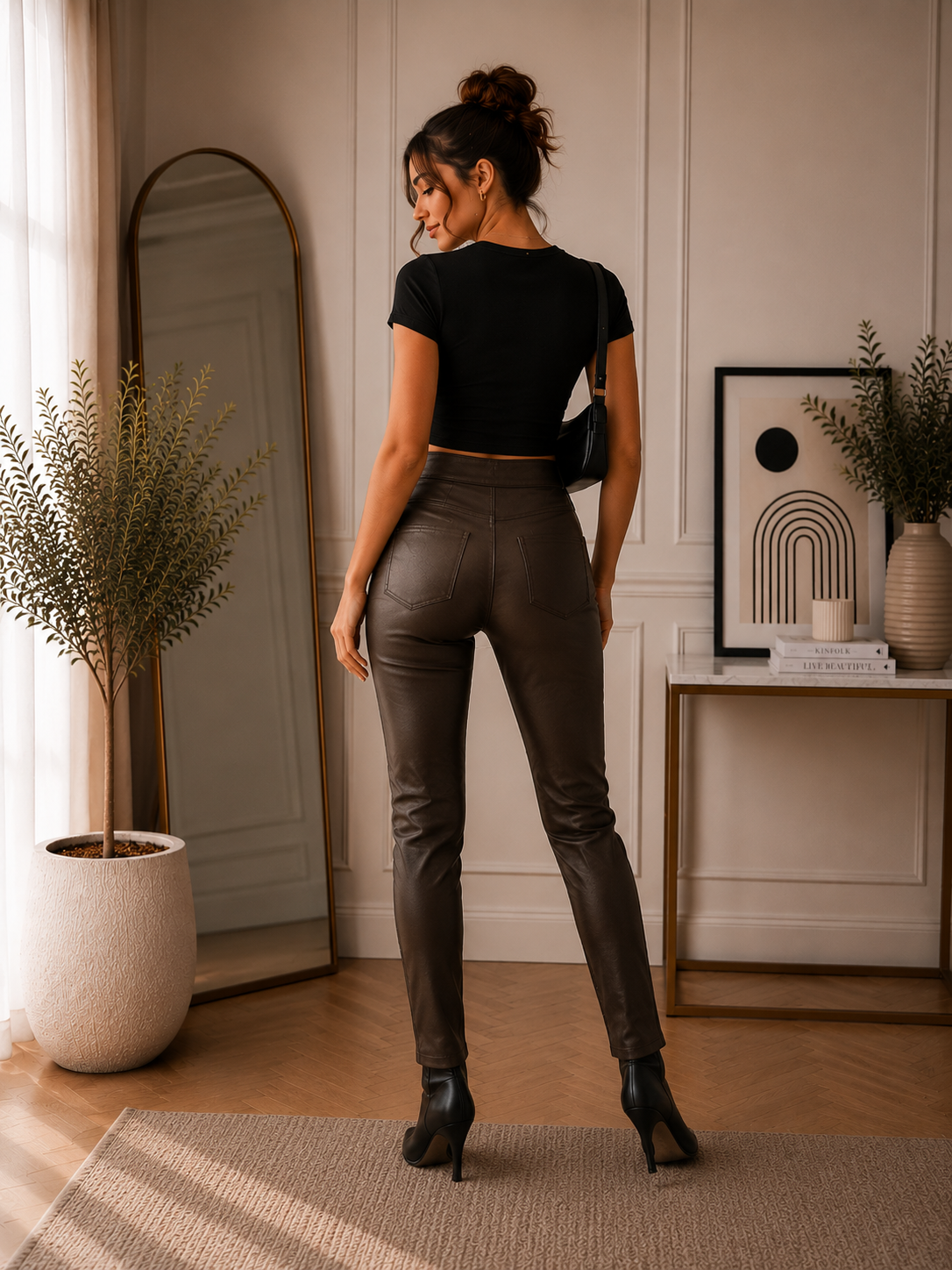 Women’s Black Faux Leather Skinny Pants