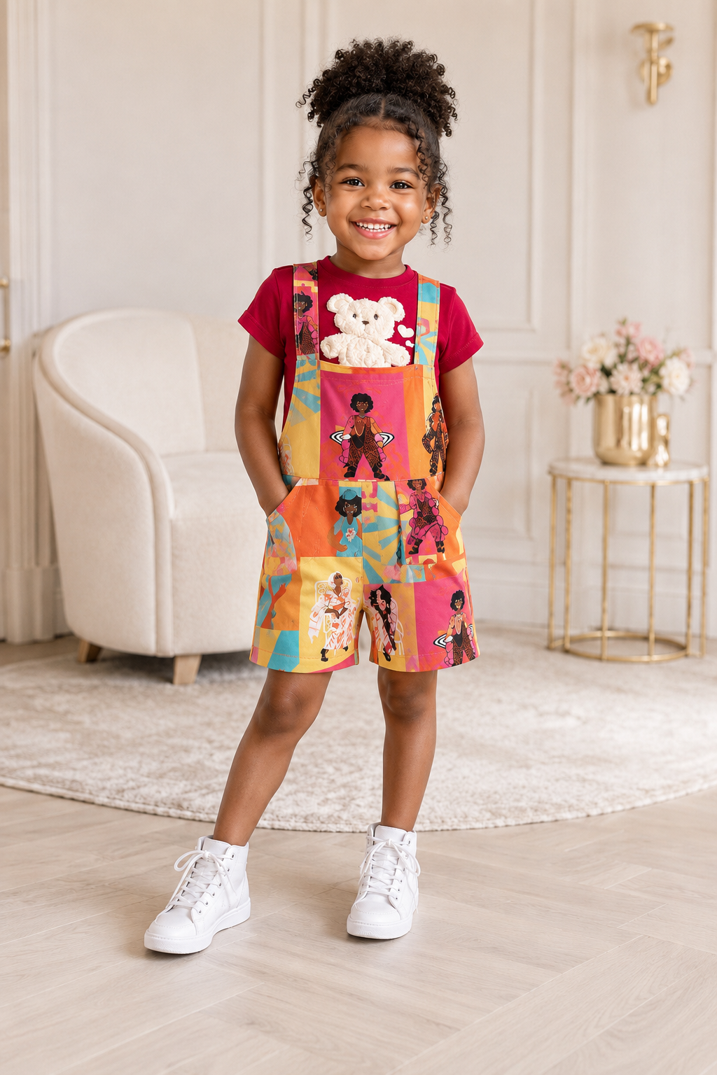 Girls Colorful Short Dungaree Set Age 3 | Basma Styles