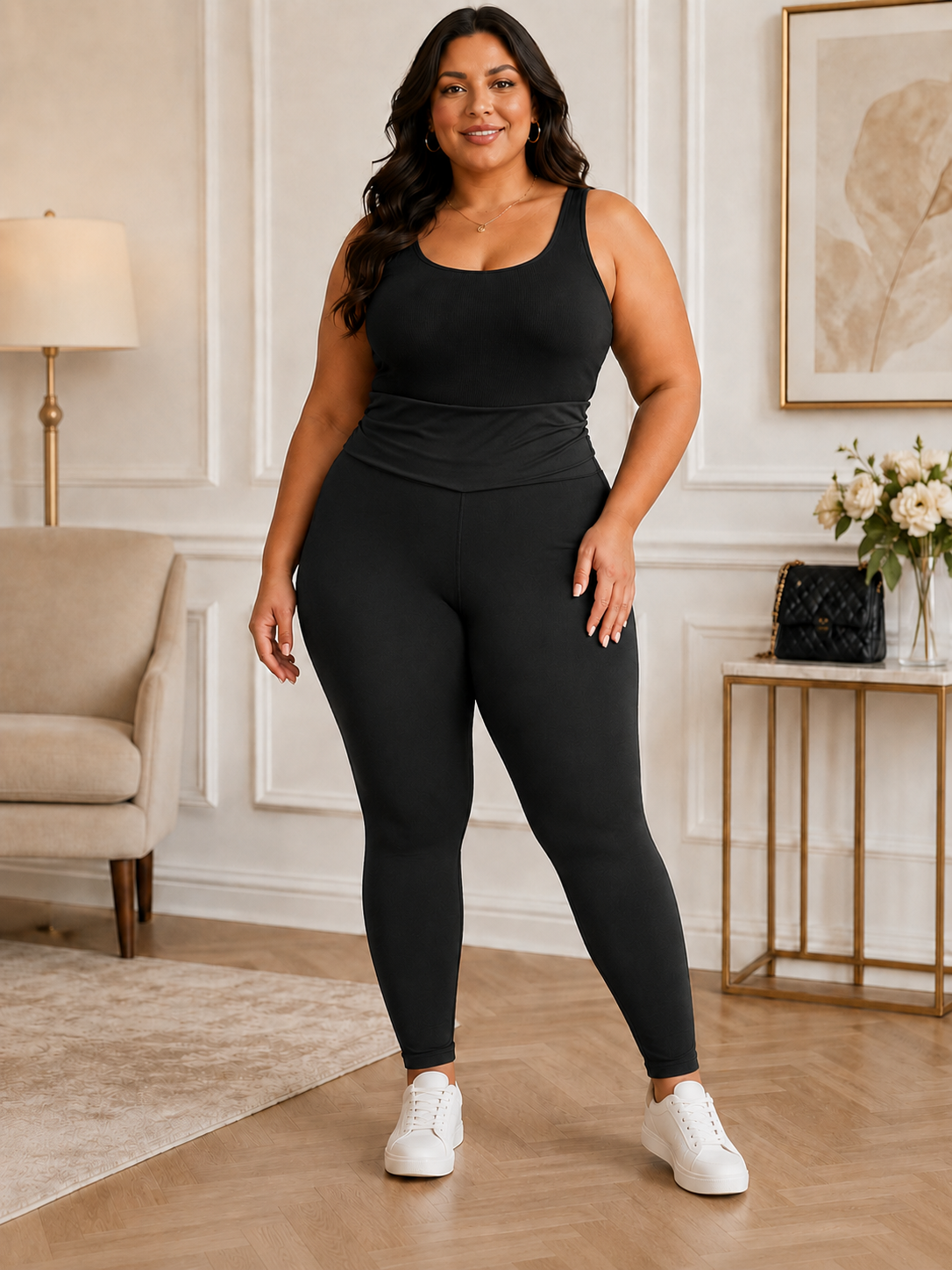 Black Plus Size Lycra Leggings for Women 3XL