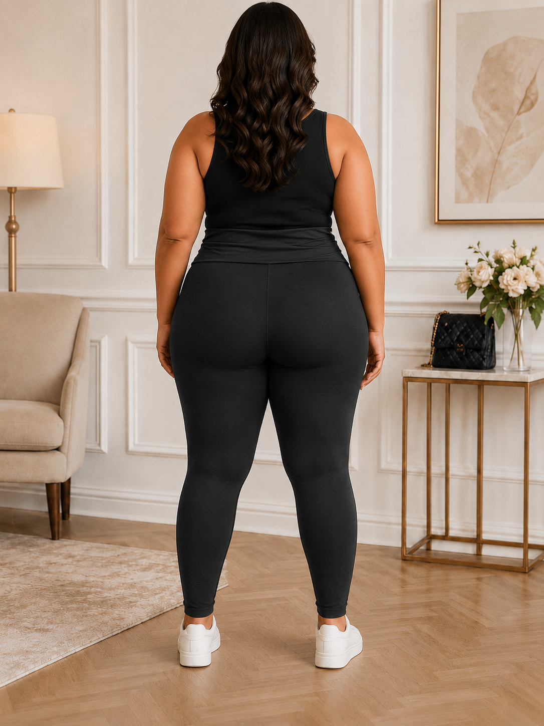 Black Plus Size Lycra Leggings for Women 3XL