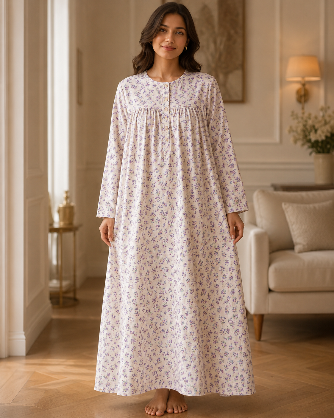 Cotton Floral Home Abaya for Women | Basma Styles