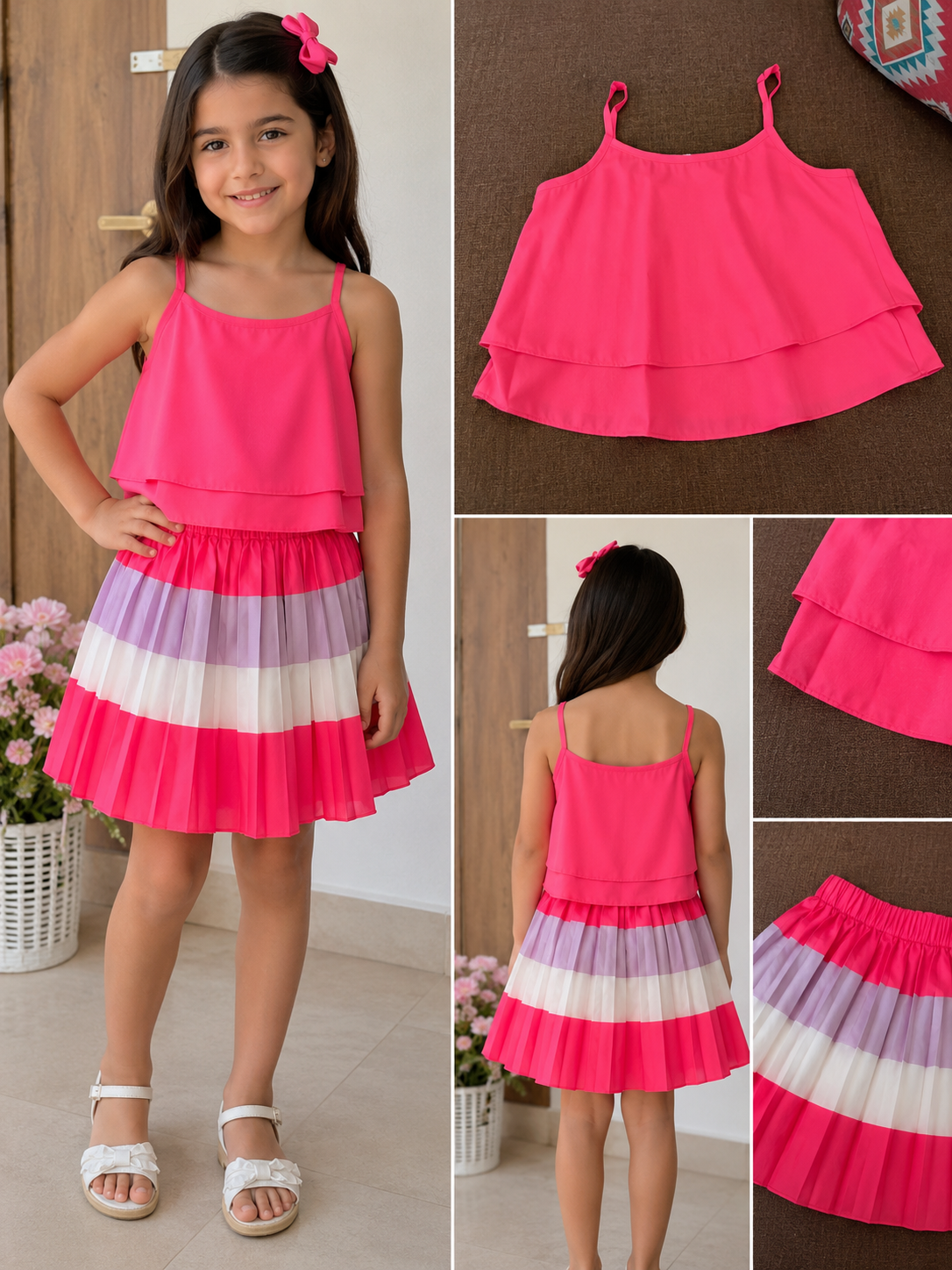 Girls Pink Pleated Skirt    7 years.10 years
