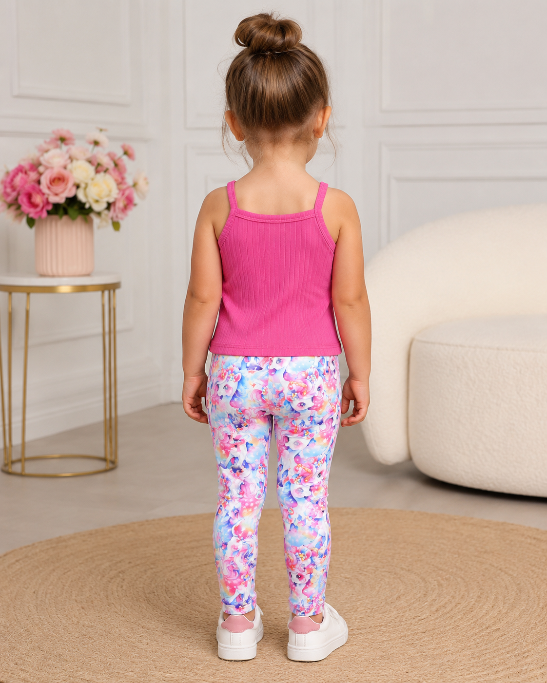 Girls Pink Unicorn Leggings Set 3 Years