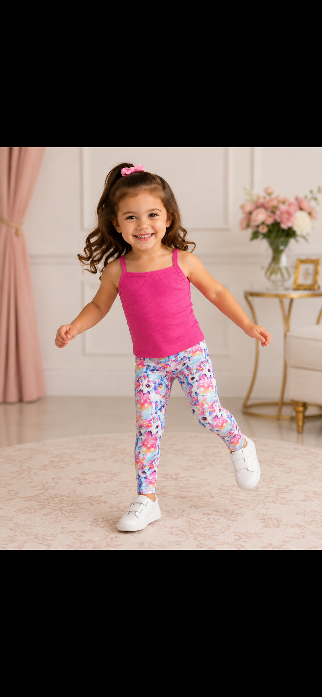 Girls Pink Unicorn Leggings Set 3 Years