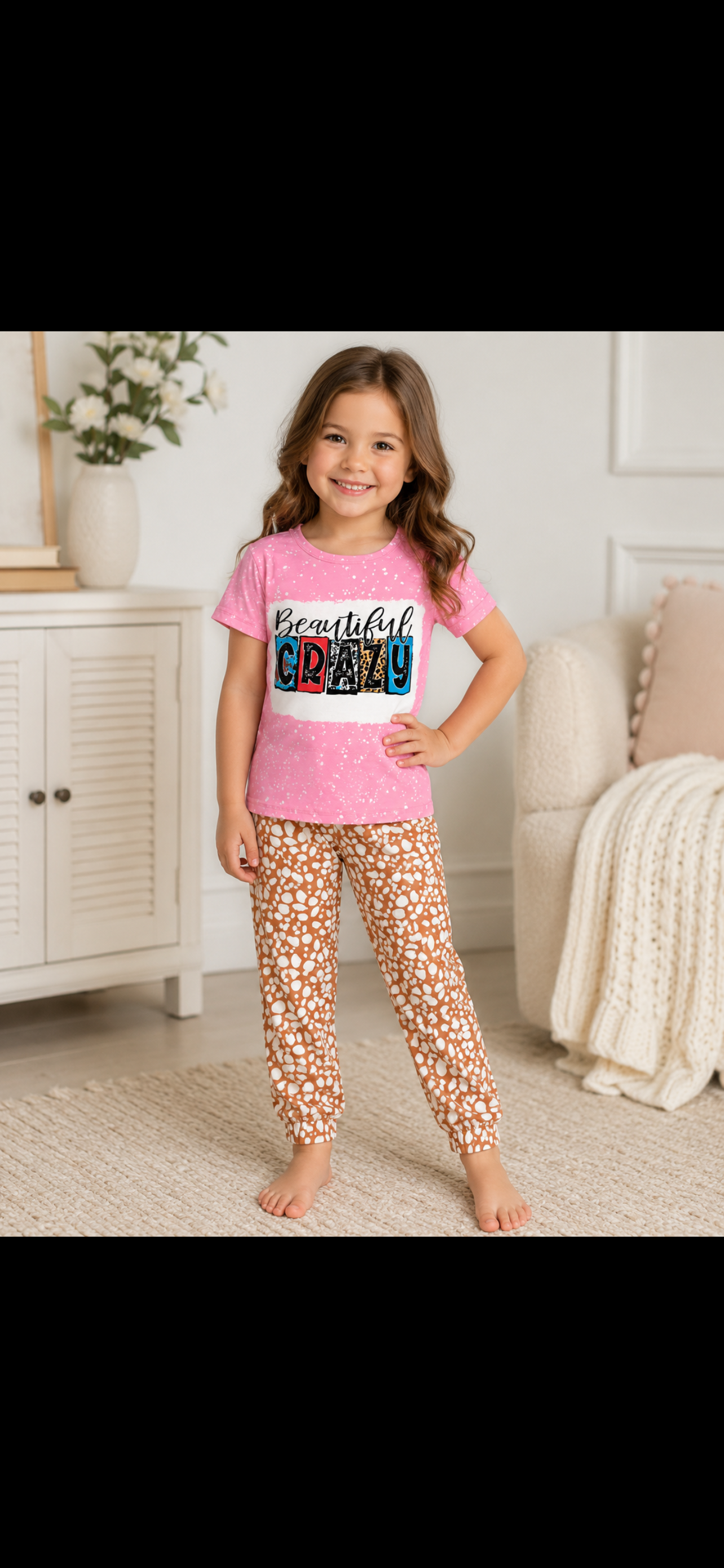 Girls Beautiful Crazy Pajama Set 5 Years