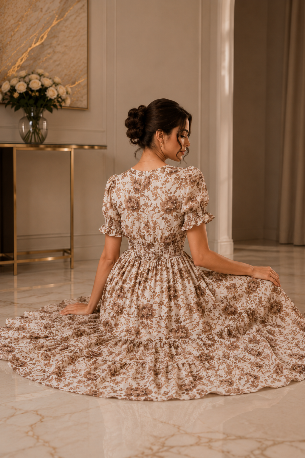 Floral Tiered Maxi Dress | Elegant Women’s Maxi Dress | Basma Styles