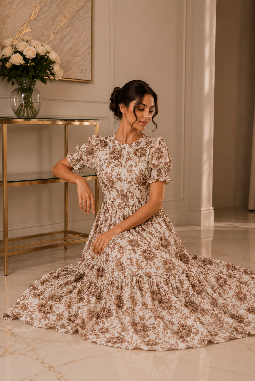 Floral Tiered Maxi Dress | Elegant Women’s Maxi Dress | Basma Styles