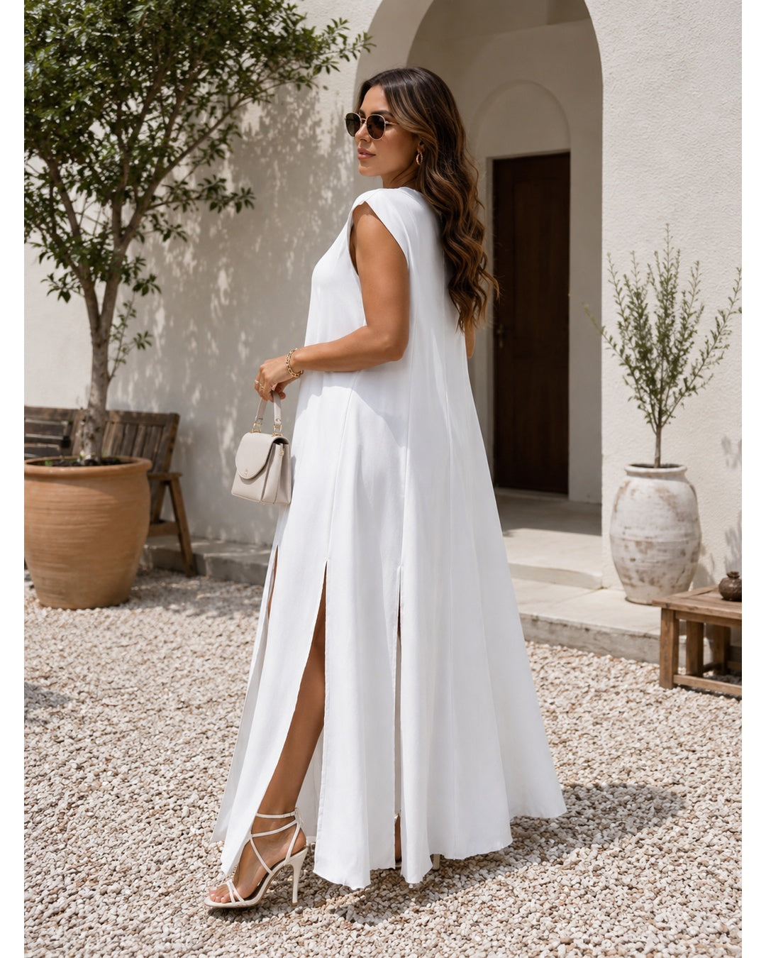 Women's Plus Size Flowing Sleeveless Maxi Dress