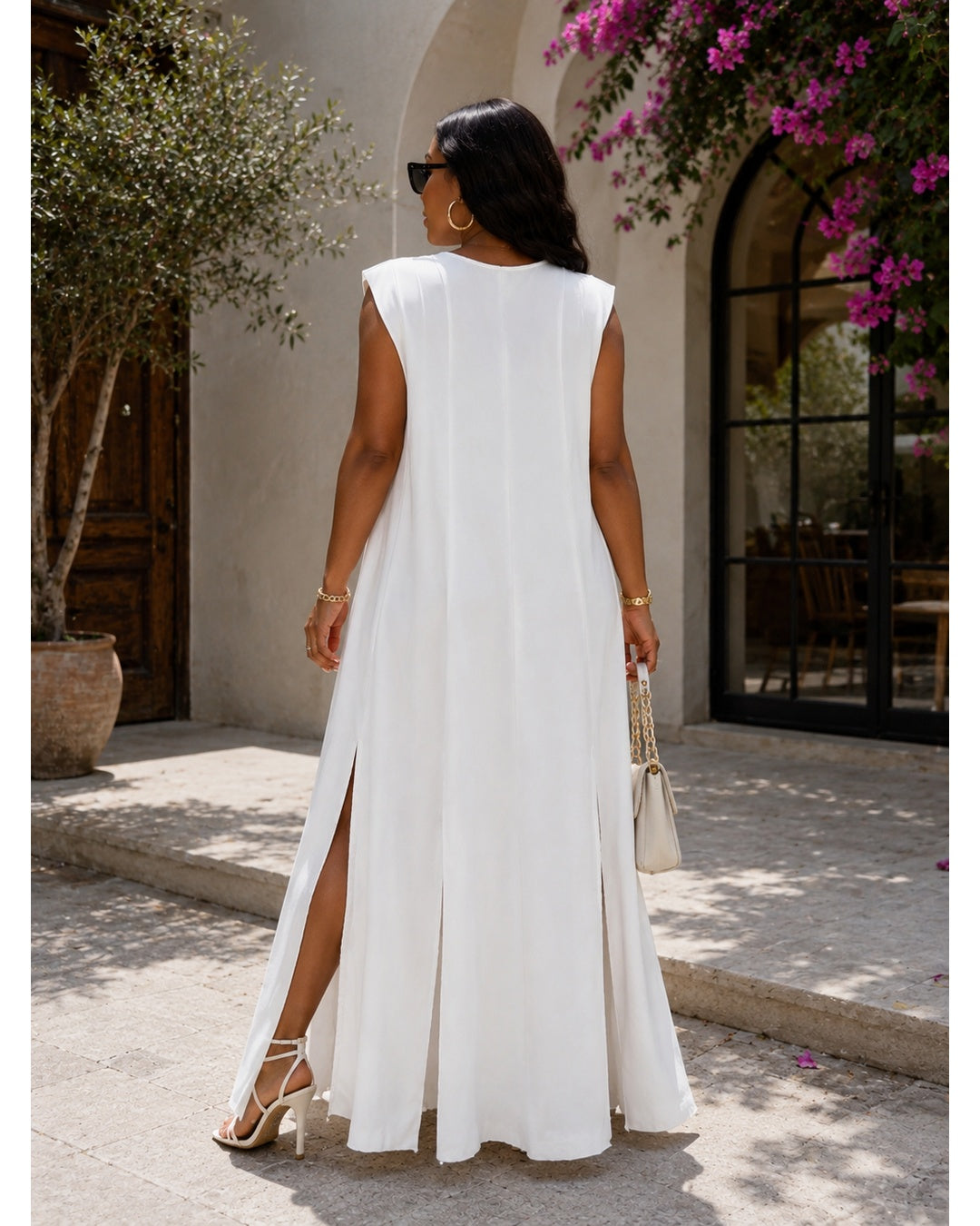 Women's Plus Size Flowing Sleeveless Maxi Dress