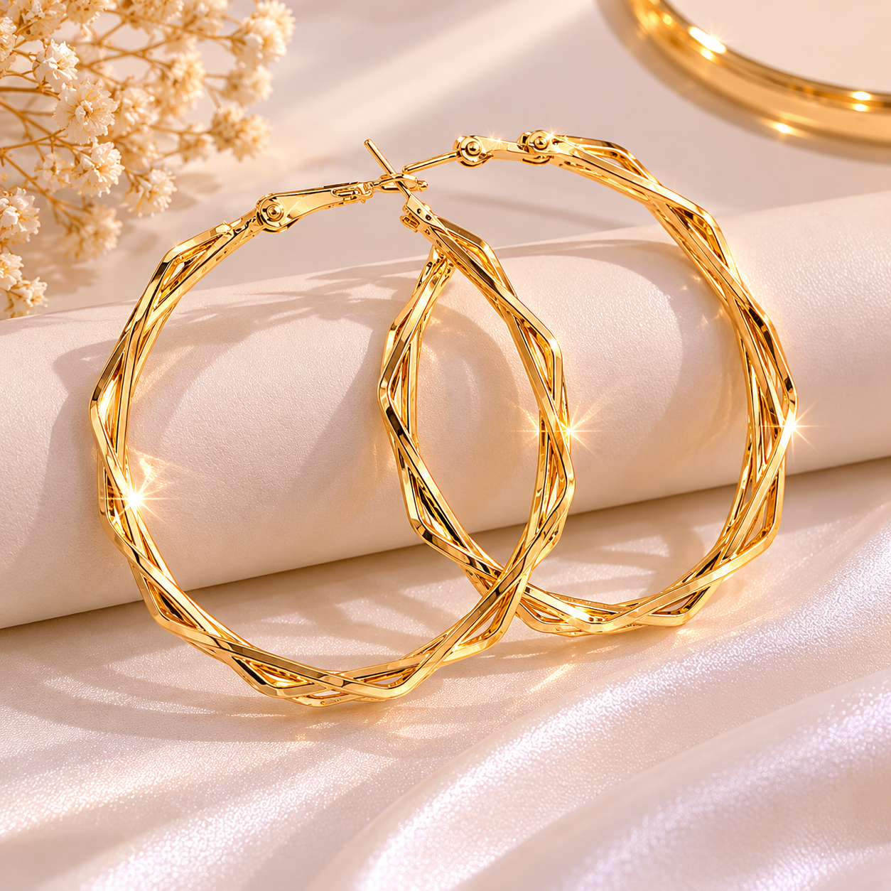 Women's Elegant Twisted Hoop Earrings